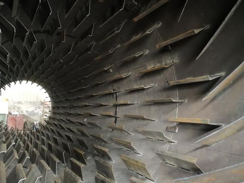 焦炭烘干機(jī)內(nèi)部揚料結(jié)構(gòu)